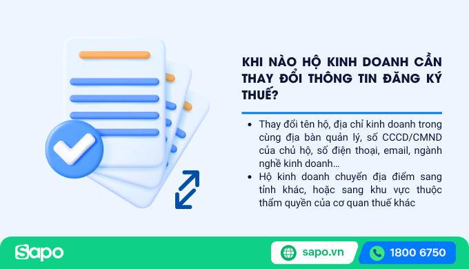 Khi nào hộ kinh doanh cần thay đổi thông tin đăng ký thuế
