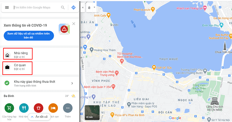 Thêm địa chỉ nhà riêng, cơ quan trên Google Map