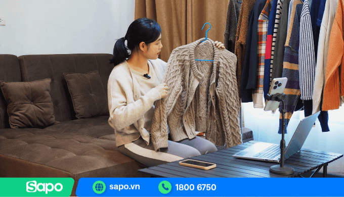 Laptop phục vụ livestream bán hàng