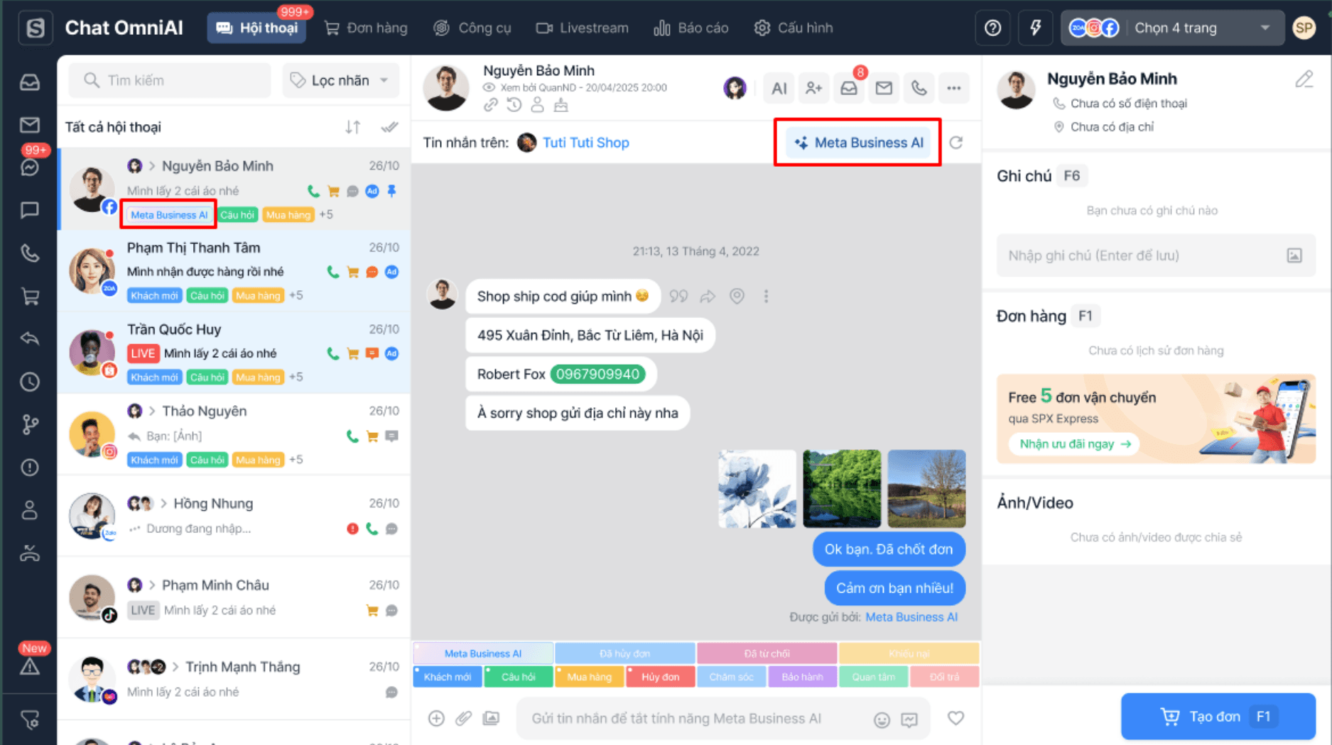 theo dõi trò chuyên được mba xử lý
