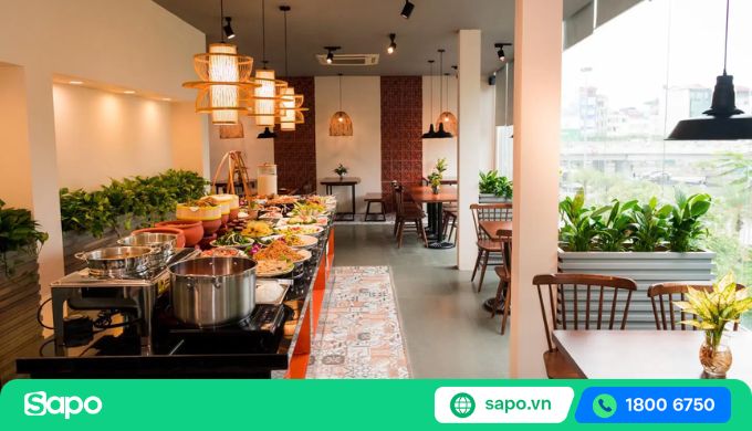 thiết kế nhà hàng chay