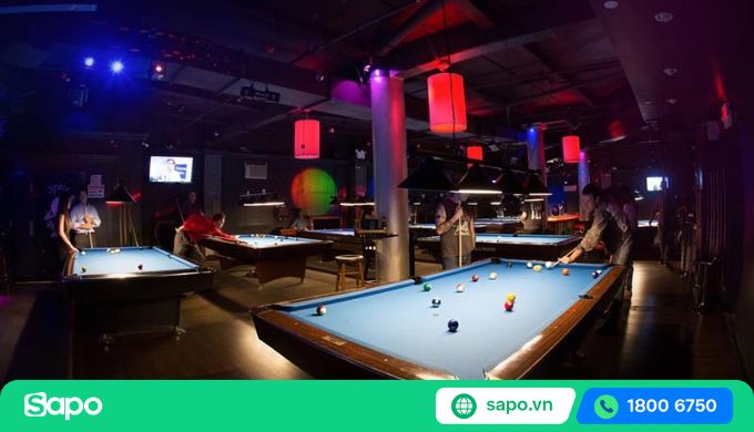 thiết kế quán bida phong cách đèn mờ