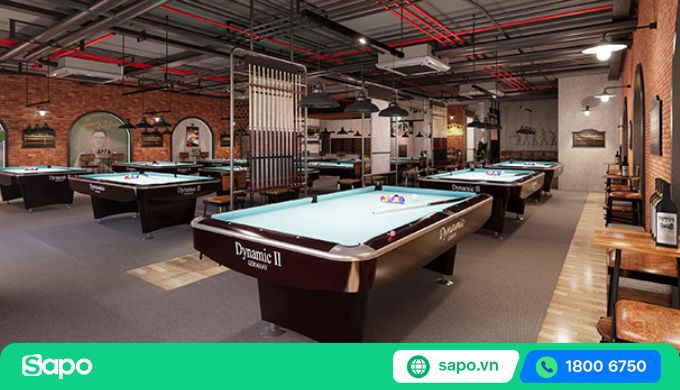 thiết kế quán bida đơn giản