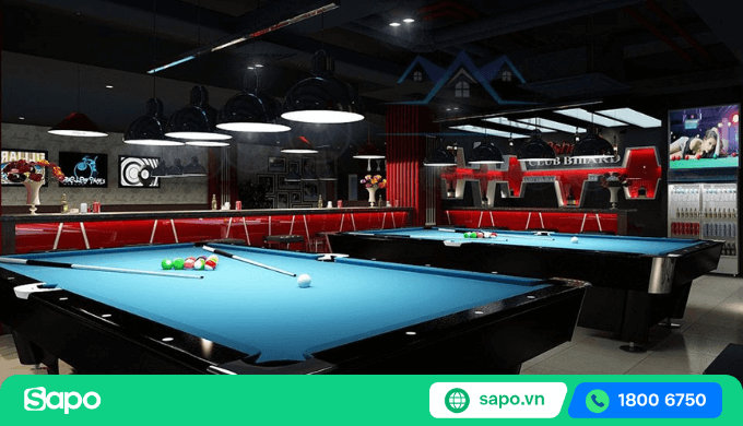 Trang trí quán bida đẹp và hiện đại