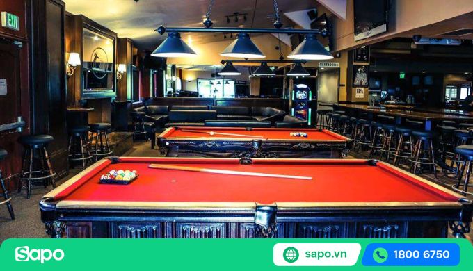 thiết kế quán bida cafe
