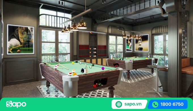 thiết kế quán bida 100m2