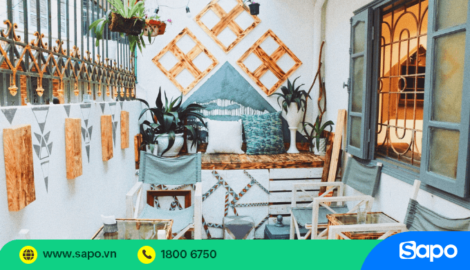 trang trí quán cafe đẹp bohemian
