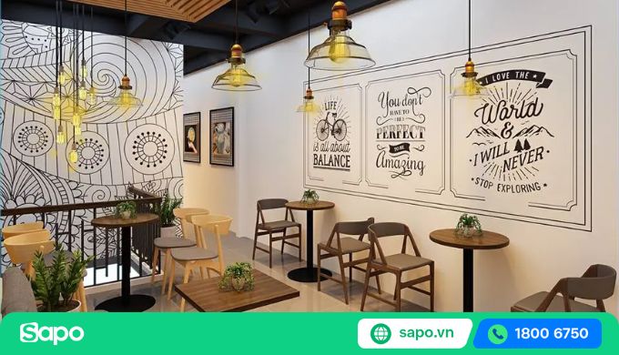 thiết kế quán trà sữa trẻ trung