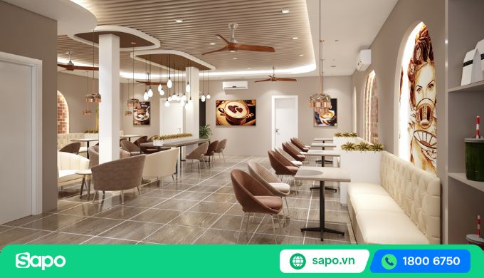 thiết kế quán trà sữa sang trọng