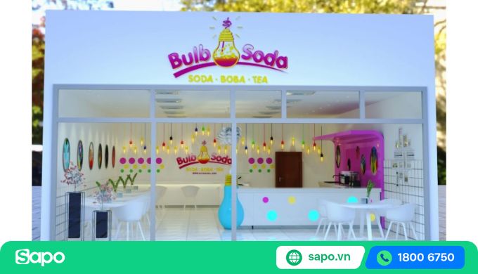 Mẫu thiết kế quán trà sữa ngoài trời đẹp