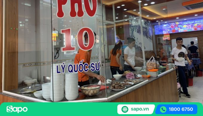 thiết kế quầy bán phở