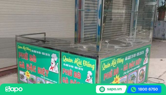 Quầy bán phở 1m6 chữ L