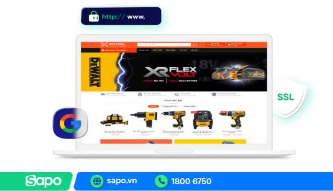 Thiết kế website Sapo với giao diện đẹp, bảo mật với SSL