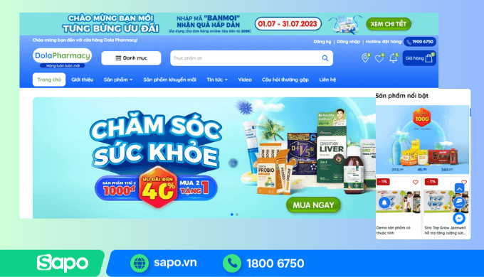 Giao diện Dola Pharmacy
