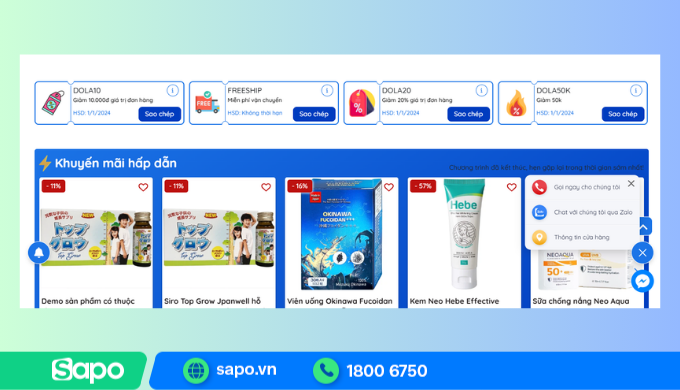 Tích hợp công cụ chăm sóc khách hàng trên website thực phẩm chức năng