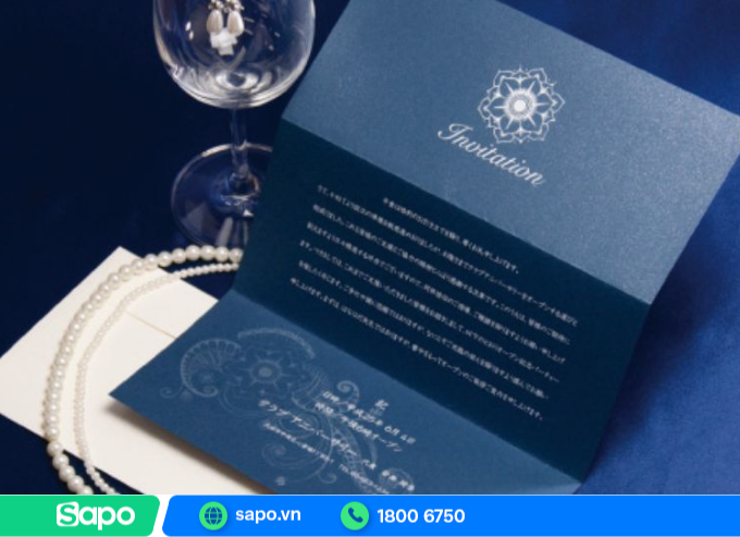 Mẫu thiệp mời khai trương gập