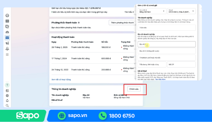 Thêm thông tin doanh nghiệp