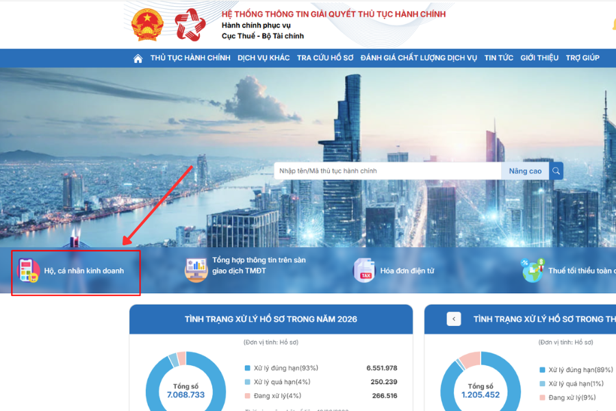 Chọn hộ, cá nhân kinh doanh