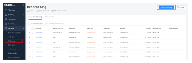 Tạo đơn nhập hàng theo lô date