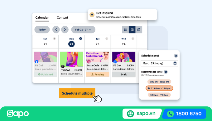 Tool đăng bài Facebook Hootsuite