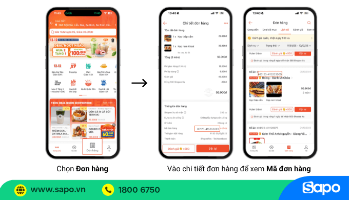 tra cứu đơn hàng shopee food