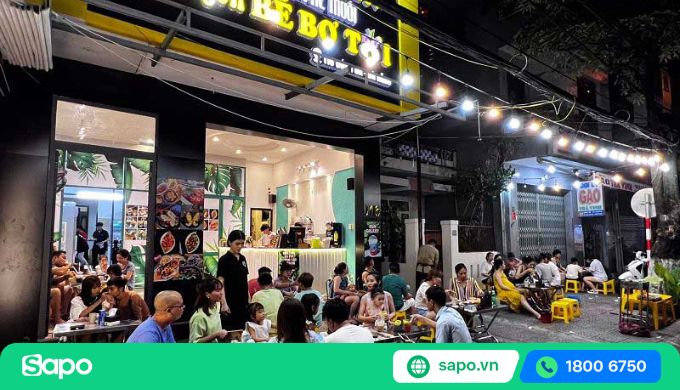 trang trí quán trà sữa vỉa hè