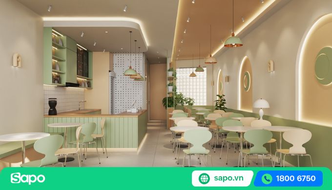 trang trí quán trà sữa hàn quốc