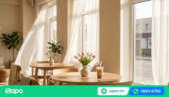 trang trí quán trà sữa hàn quốc