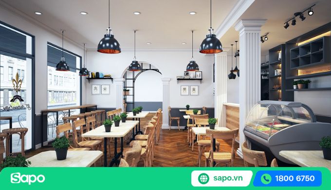 trang trí quán trà sữa phong cách hướng ngoại