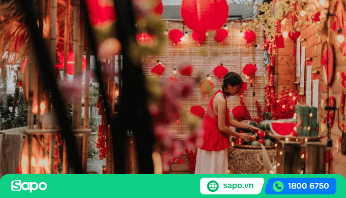 Trang trí Tết cho quán cà phê