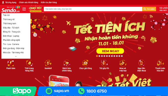 Giao diện tết nổi bật cho website TMĐT