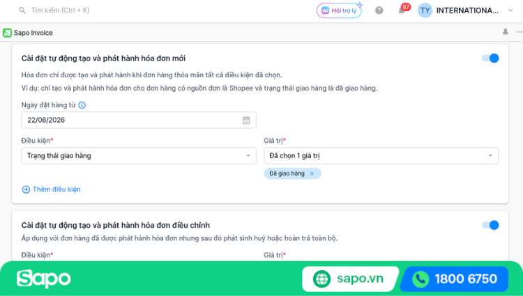 Tự động tạo và phát hành hóa đơn điện tử cho đơn Lazada