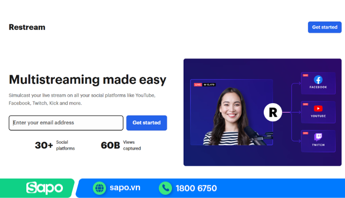 Ứng dụng phát lại livestream XSplit Broadcaster