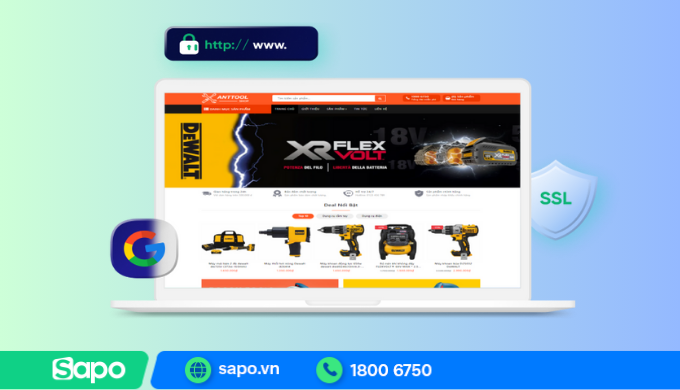 Sapo thiết kế website bảo mật với chứng chỉ SSL miễn phí