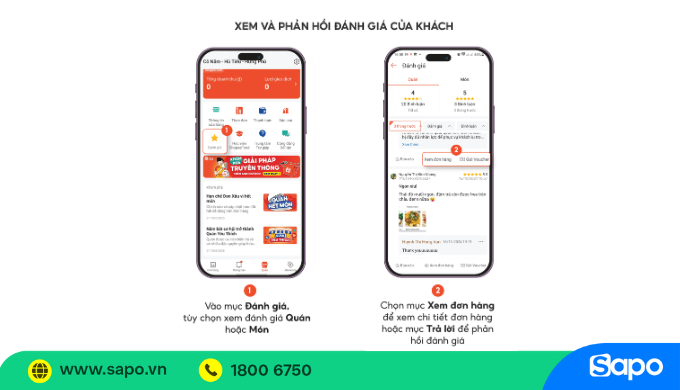 phản hồi đánh giá trên shopeefood