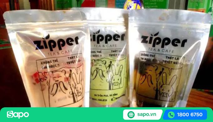 trà sữa túi zip