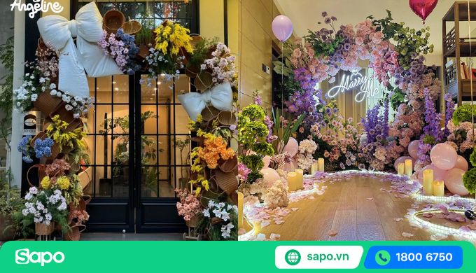 decor cổng vào valentine